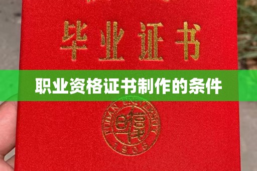 石城职业资格证书制作的条件