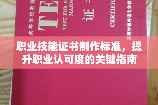 石城职业技能证书制作标准，提升职业认可度的关键指南