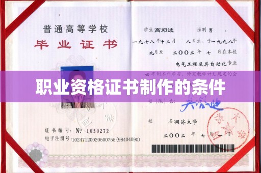 石城职业资格证书制作的条件